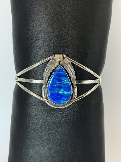 Blue Opal & Sterling Silver Bracelet