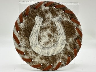 Cowhide Coasters - Western Motif