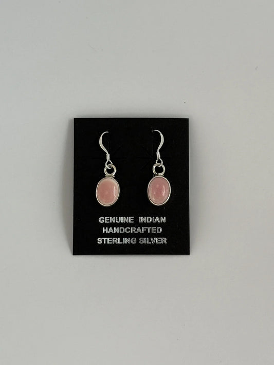 Pink Conch & Sterling Silver Earrings