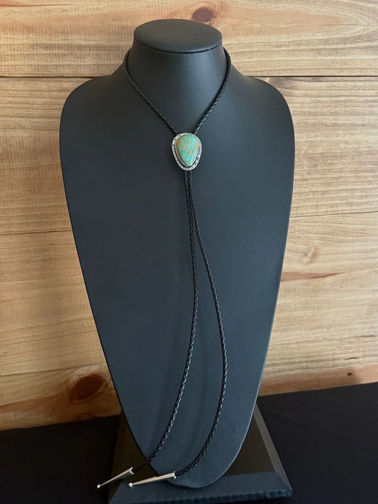 Kingman Turquoise/Sterling Silver Bolo Tie