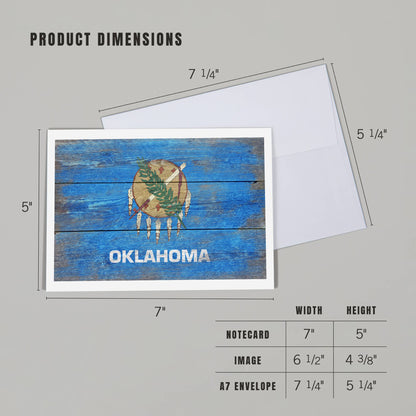 NOTECARD Rustic Oklahoma State Flag