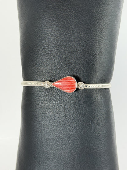 Spiny Oyster & Sterling Silver Bracelet