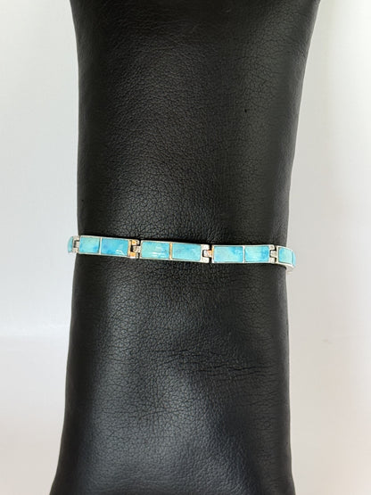 High-Quality Blue Ridge Turquoise & Sterling Silver Bracelet