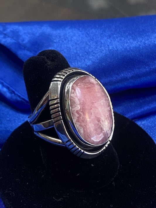Rhodochrosite & Sterling Silver Ring