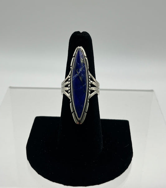 Lapis Lazuli and Sterling Silver Ring Size 7