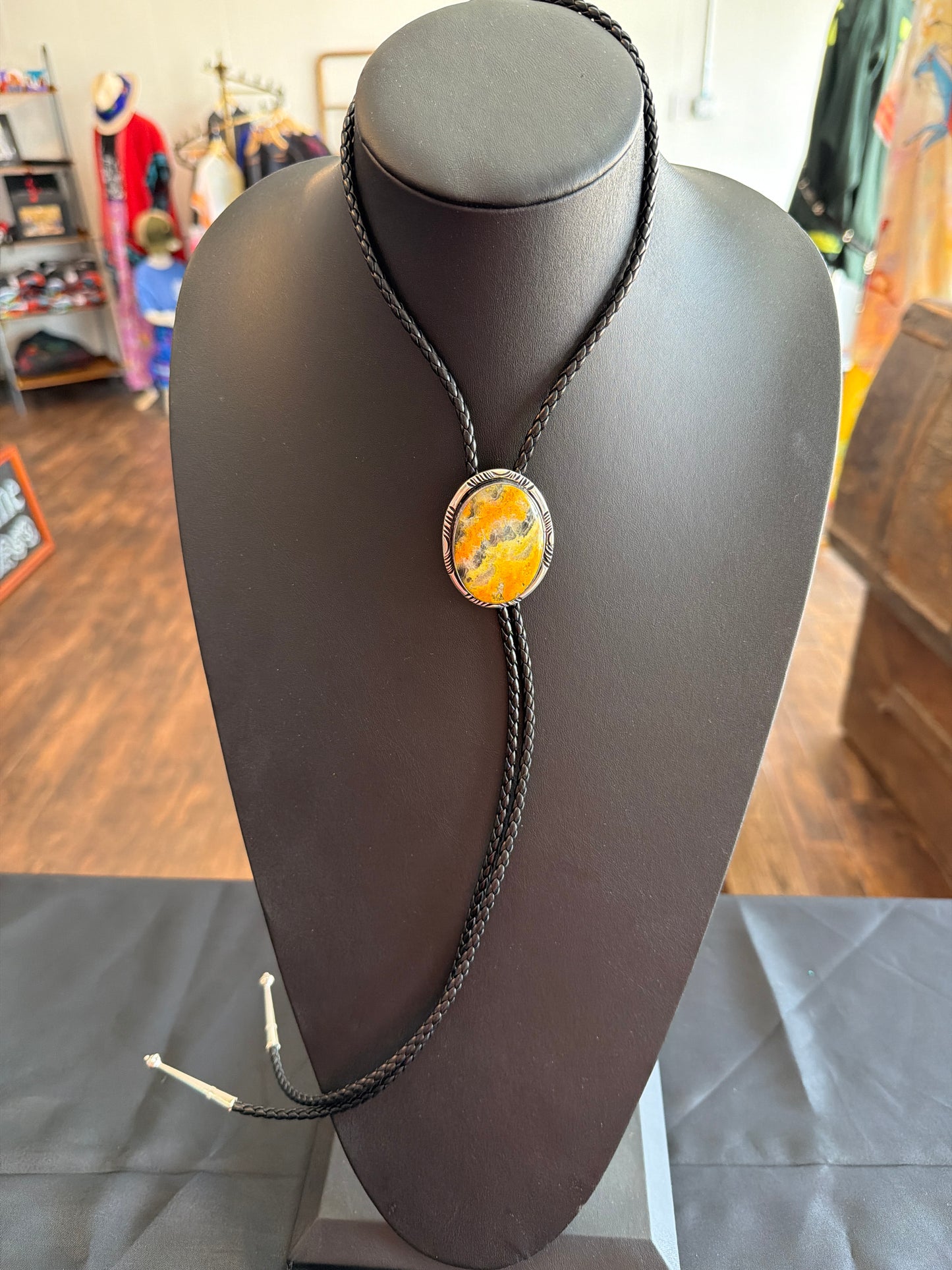 Bumble Bee/Sterling Silver Bolo Tie