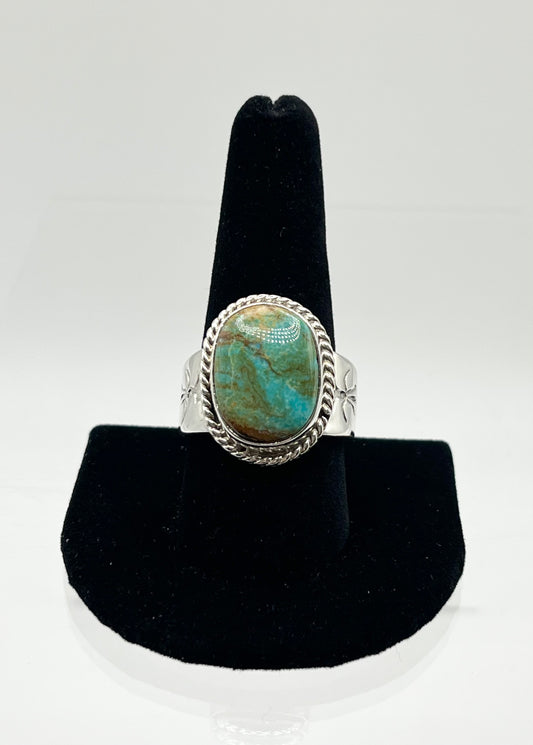 Men’s Turquoise and Sterling Silver Ring; Size 11.25