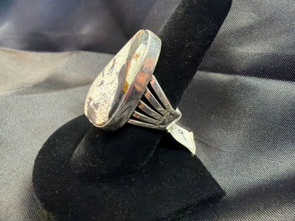 White Buffalo/Sterling Silver Ring (Size 9)