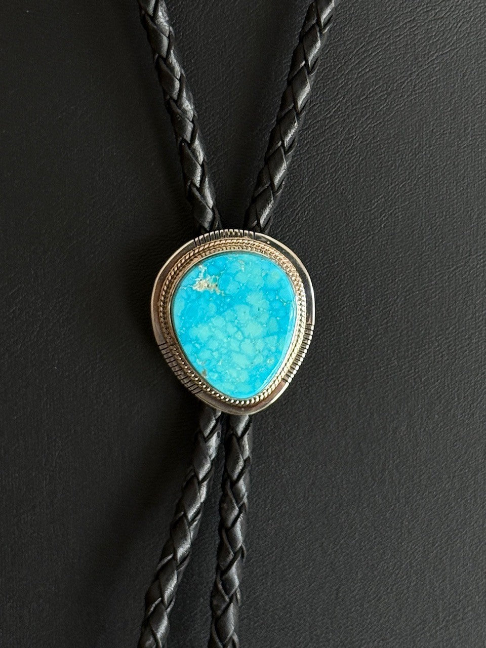 Kingman Turquoise/Sterling Silver Bolo Tie