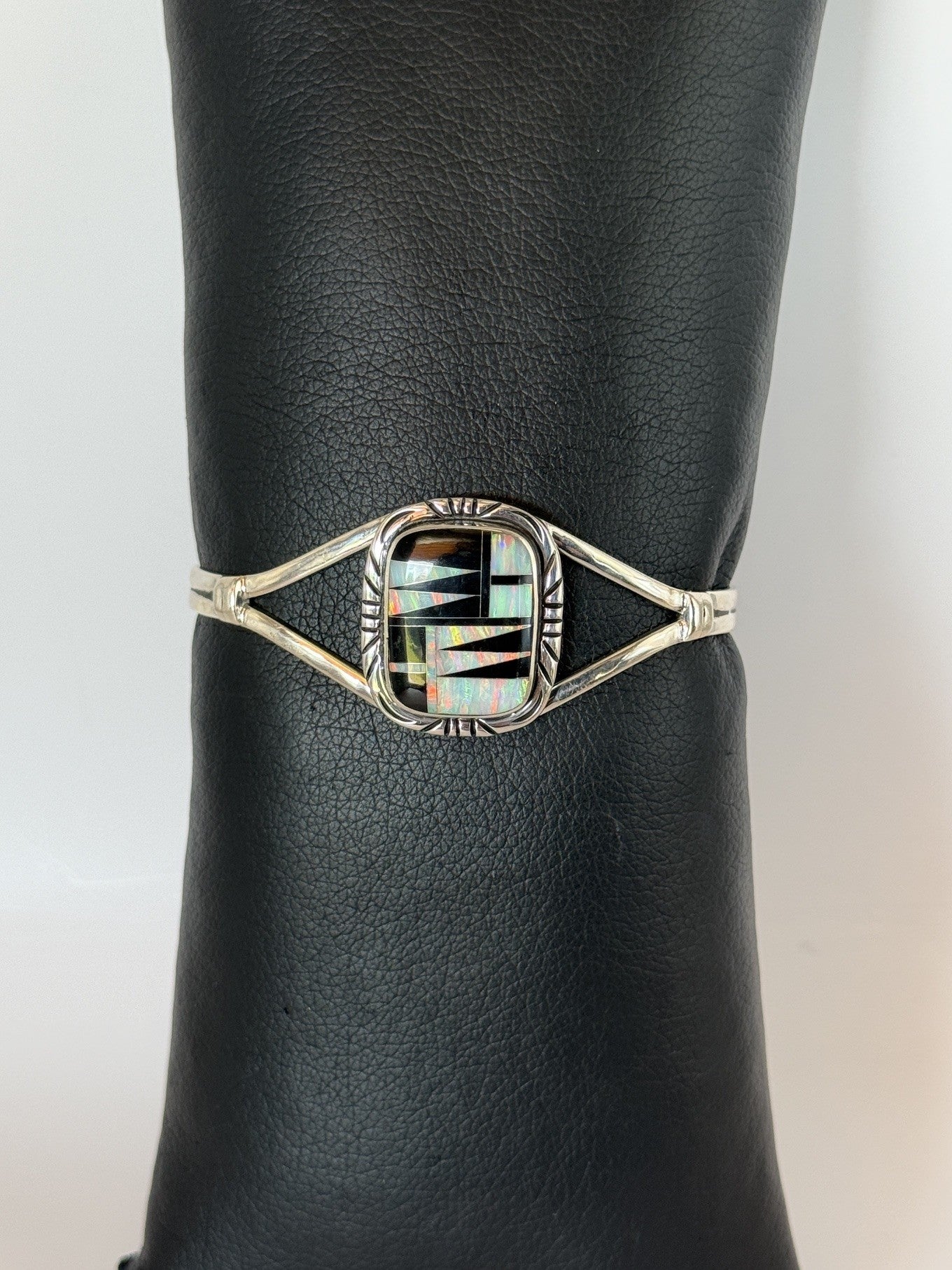 Opal & Black Onyx Inlay Bracelet