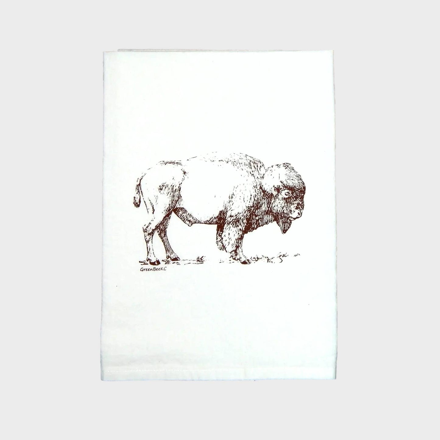 Bison Buffalo Towel | Tea Towels | Flour Sack Kitchen Towels: Black