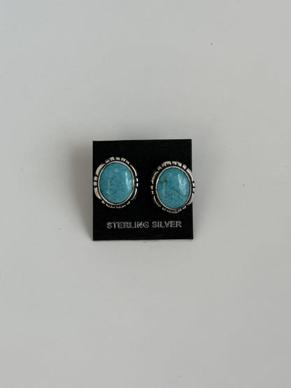 Turquoise & Sterling Silver Stud Earrings