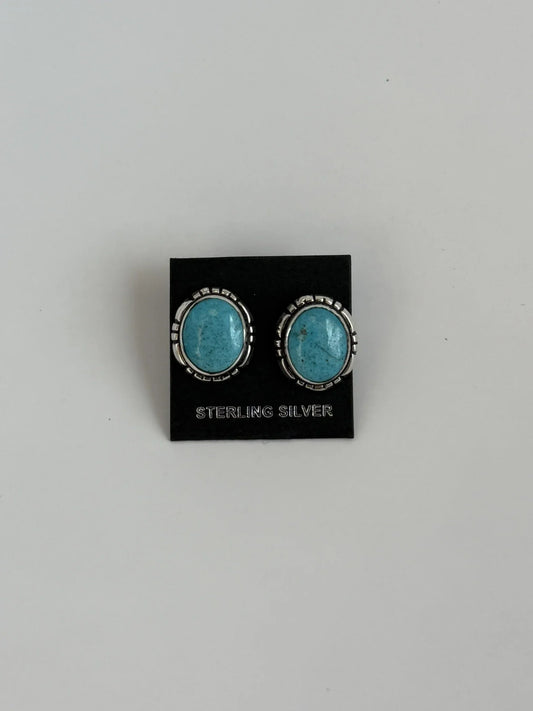 Turquoise & Sterling Silver Stud Earrings