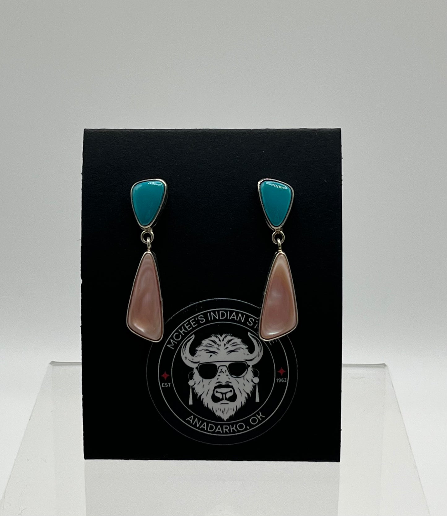 Pink Mother of Pearl and Turquoise Earrings