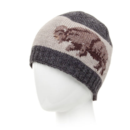 Buffalo - men's wool knit beanie: Stone