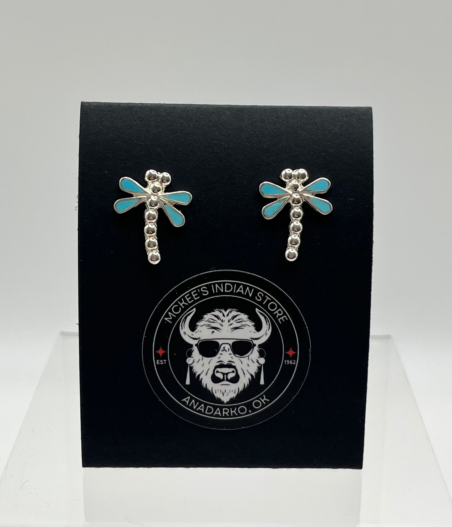 Turquoise and Sterling Silver Dragonfly Earrings