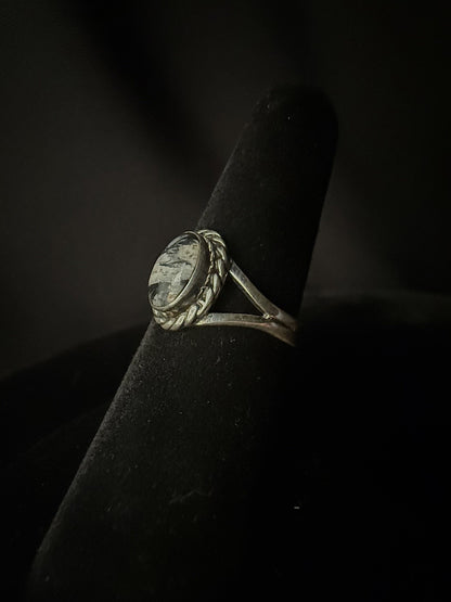 White Buffalo/Sterling Silver Ring(Size 6 1/2)