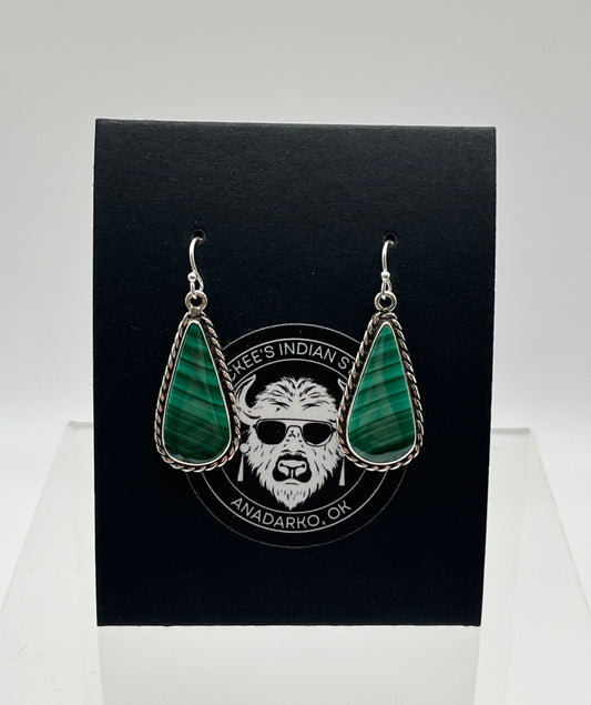 Malachite and Sterling Silver Earrings