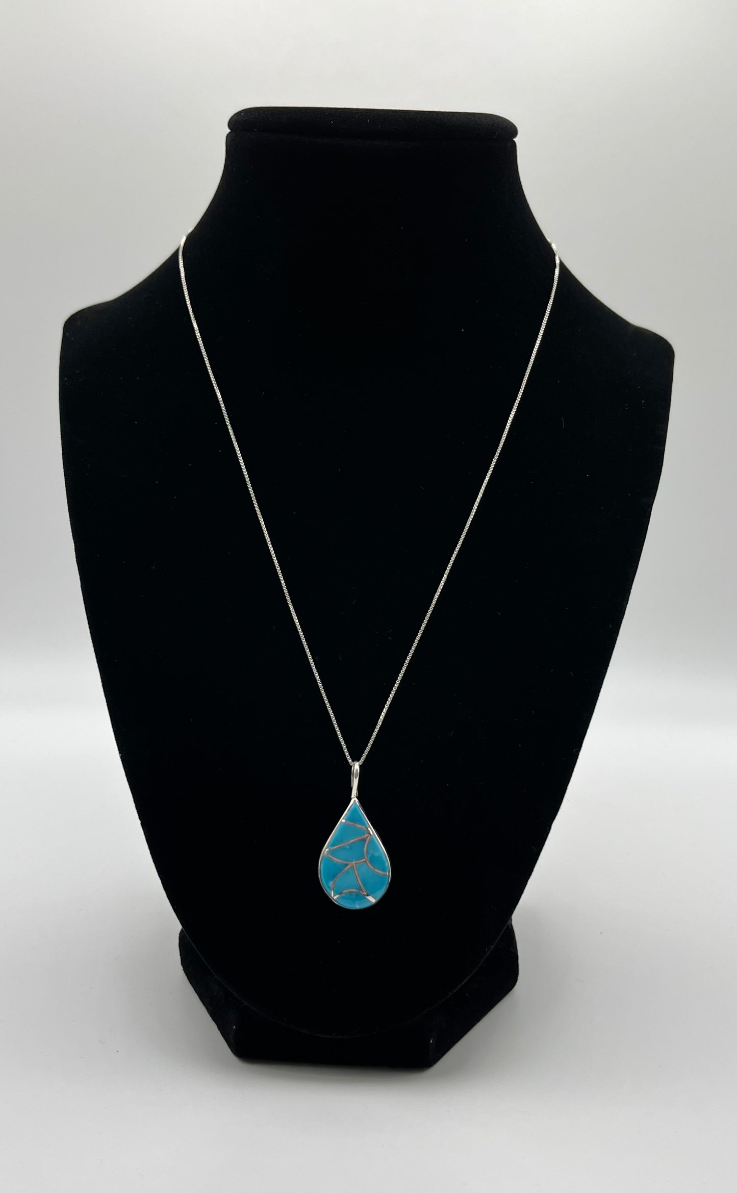 Turquoise and Sterling Silver Pendant with chain