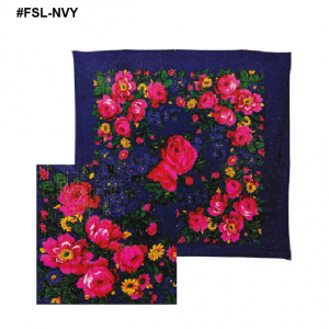 Large Metallic Floral Scarf 44″x44″