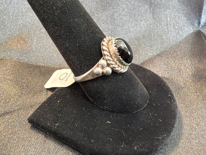 Onyx/Sterling Silver (Size 10)