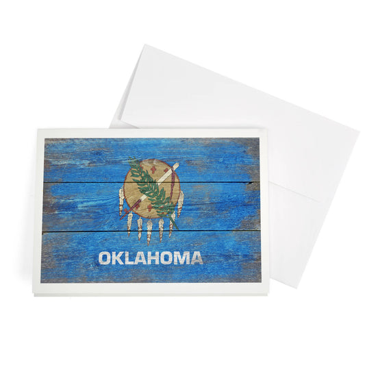 NOTECARD Rustic Oklahoma State Flag