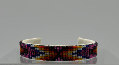 Beaded Bracelet Fuchsia, Blue Black