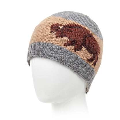 Buffalo - men's wool knit beanie: Stone