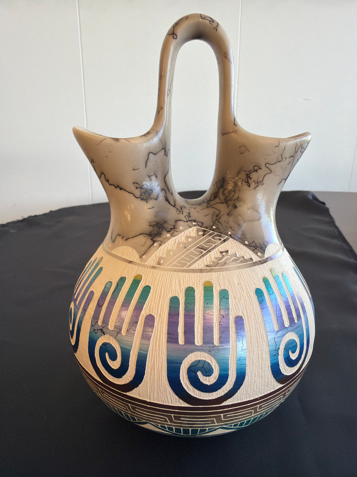 Horsehair Pottery - Hands (Hilda Whitegoat - Navajo)