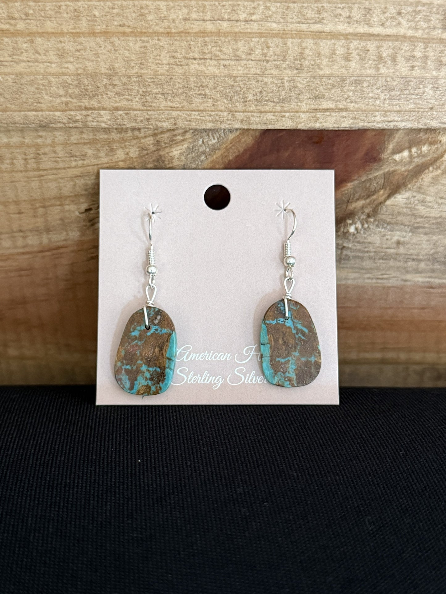 Turquoise & Sterling Silver Slab Dangle Earrings