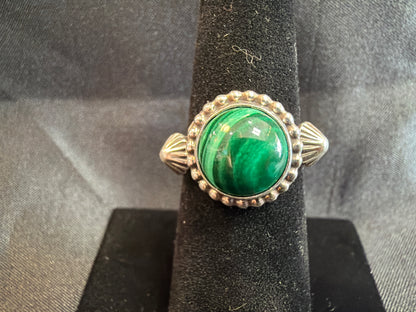 Malachite/Sterling Silver Ring (Size 6)