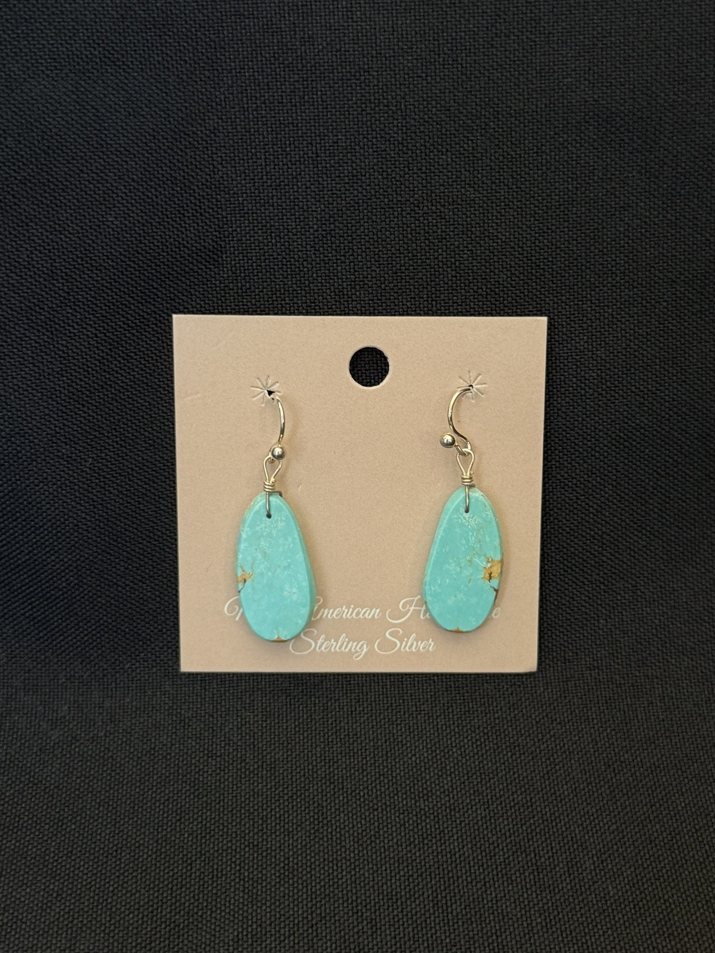 Turquoise & Sterling Silver Slab Dangle Earrings