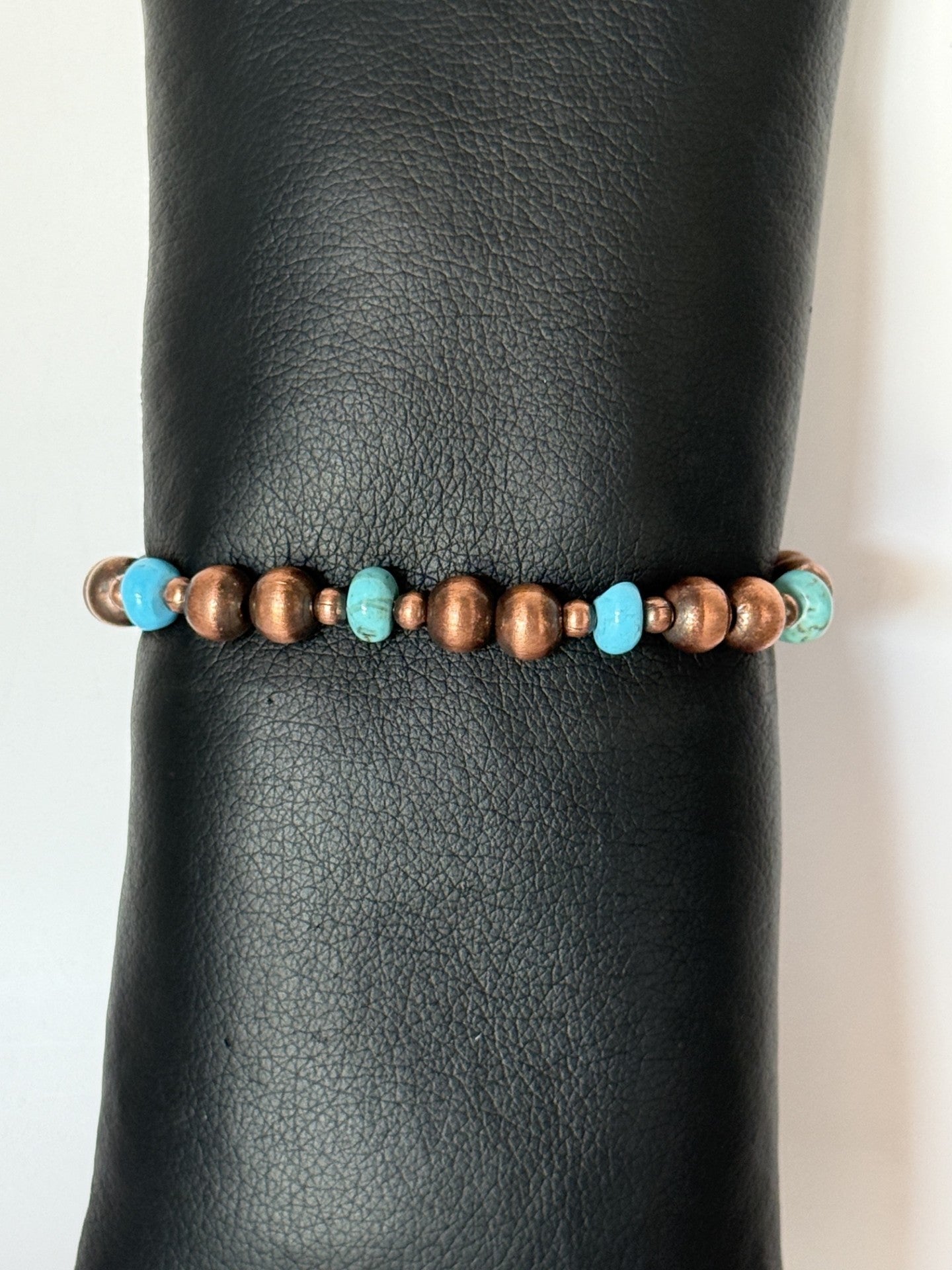Sediment Jasper & Copper Beaded Stretchy Bracelet