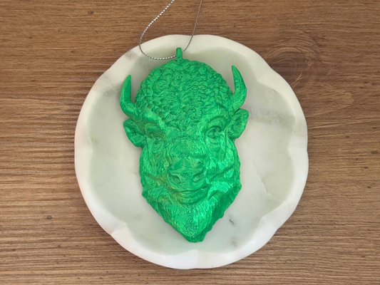 Bison Christmas Ornaments: Green