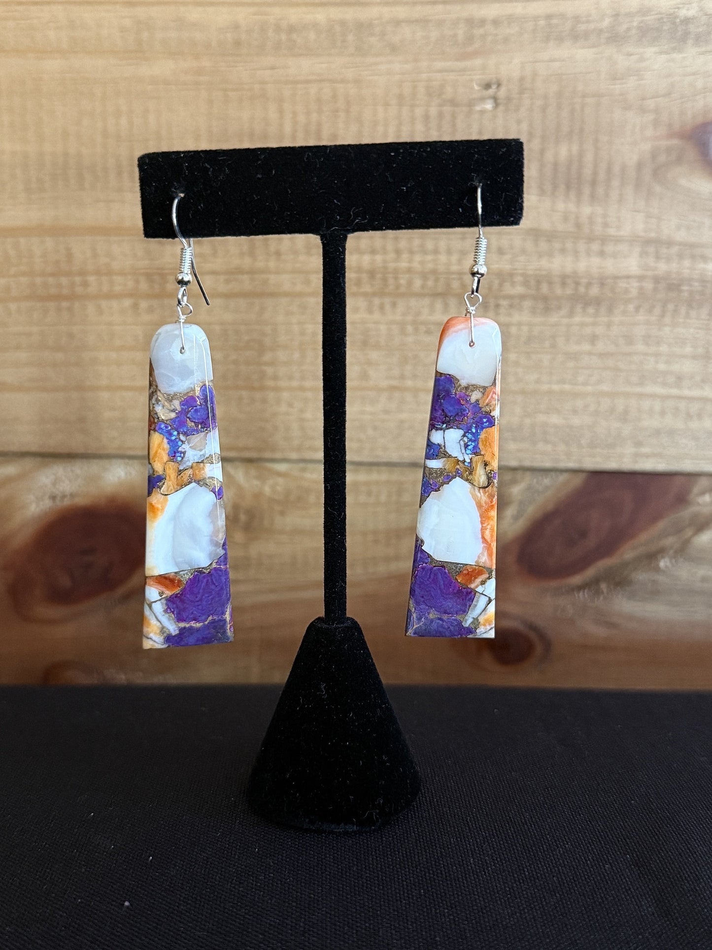 Purple Dahlia Sterling Silver Dandle Earrings