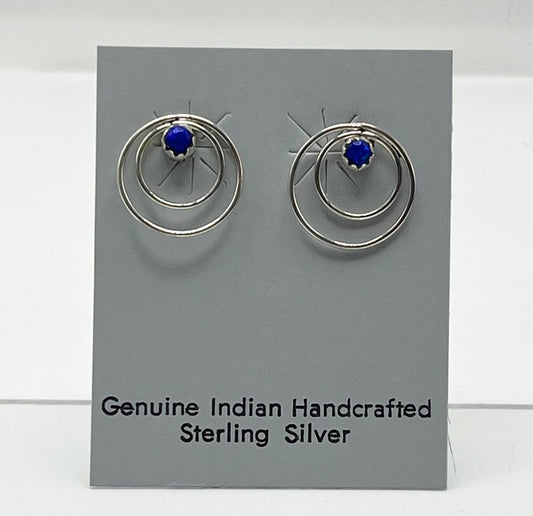 Small Lapis Lazuli and Sterling Silver Earrings