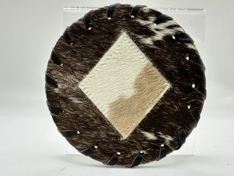 Cowhide Coasters - Western Motif