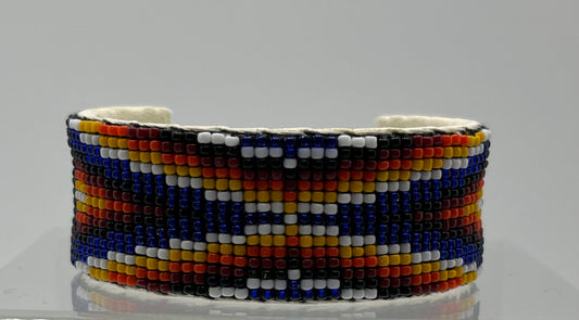 Beaded Cuff Bracelet Royal Blue