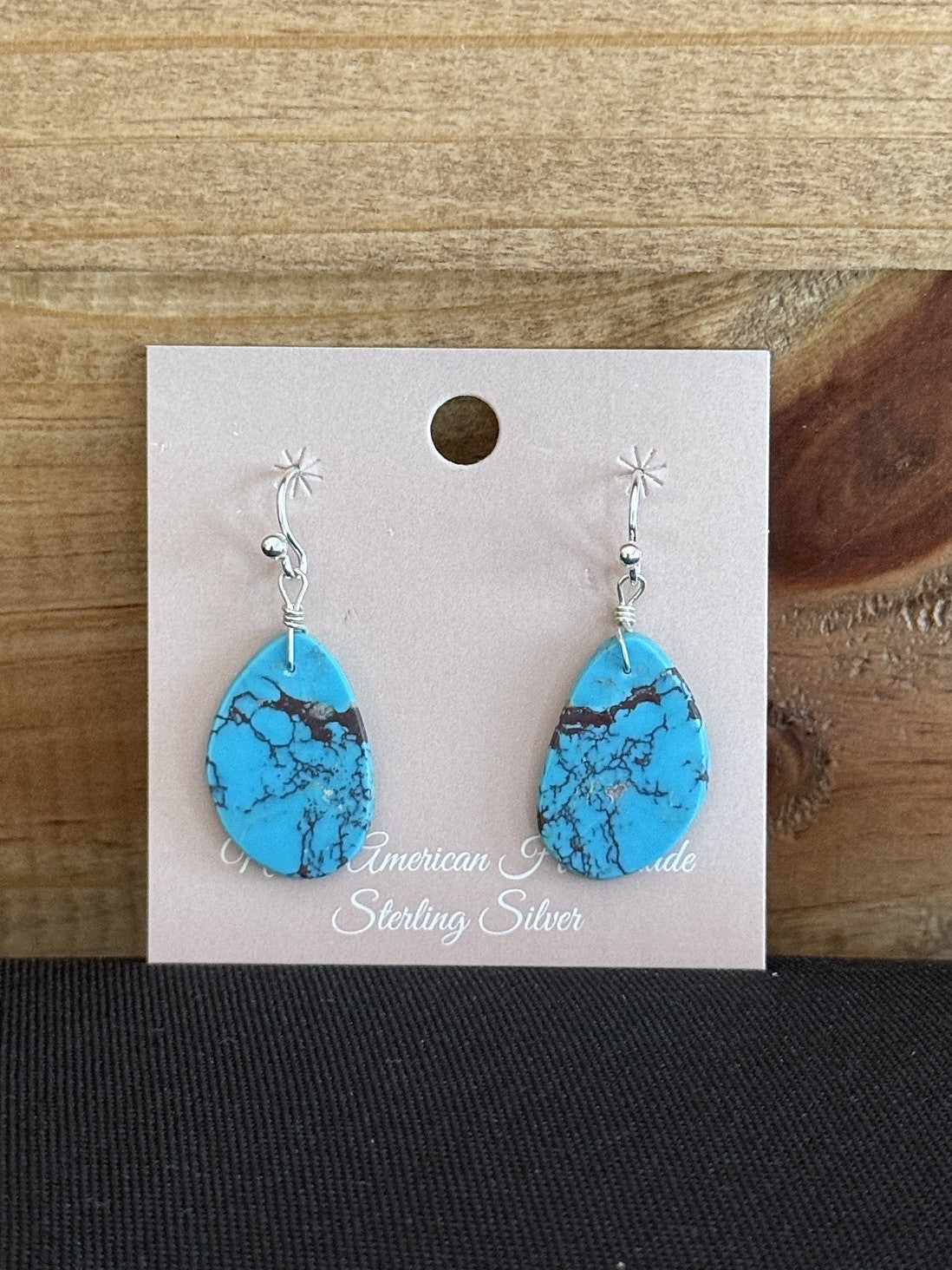Turquoise & Sterling Silver Slab Dangle Earrings
