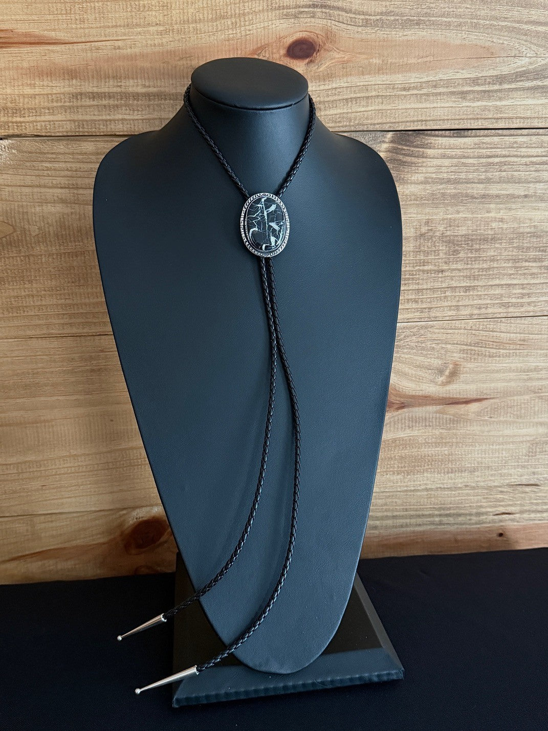 White Buffalo/Sterling Silver Bolo Tie