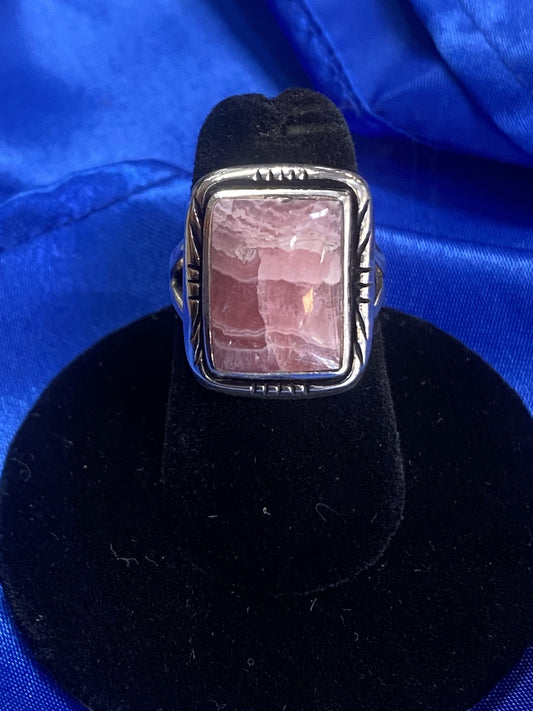 Rhodochrosite & Sterling Silver Ring