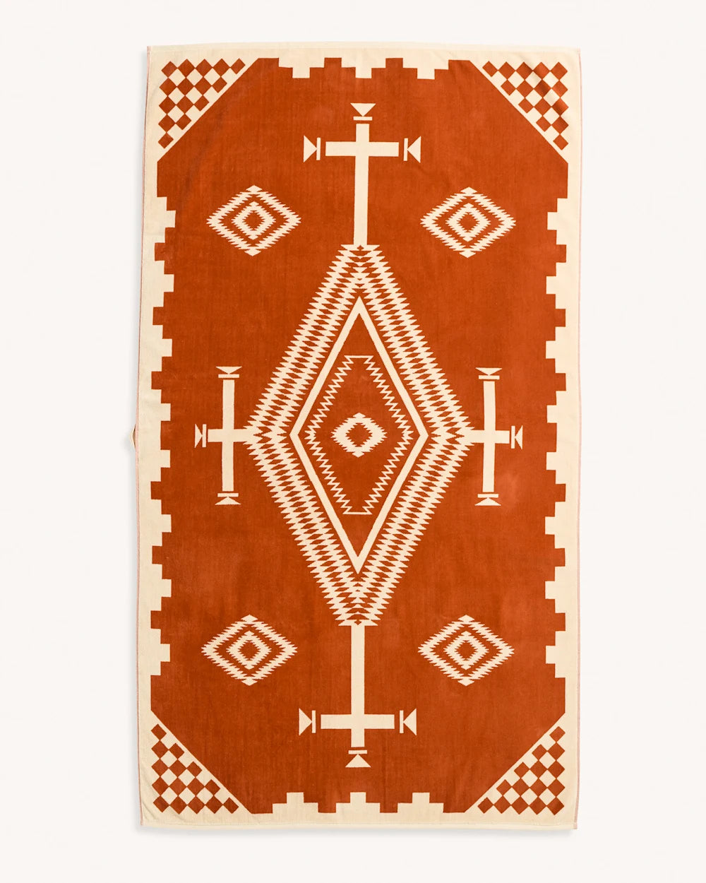 Pendleton Los Ojos Plush Spa Towel - Coral/White