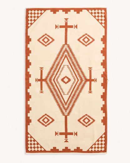 Pendleton Los Ojos Plush Spa Towel - Coral/White