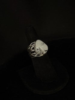 White Buffalo/Sterling Silver Ring (Size 7)