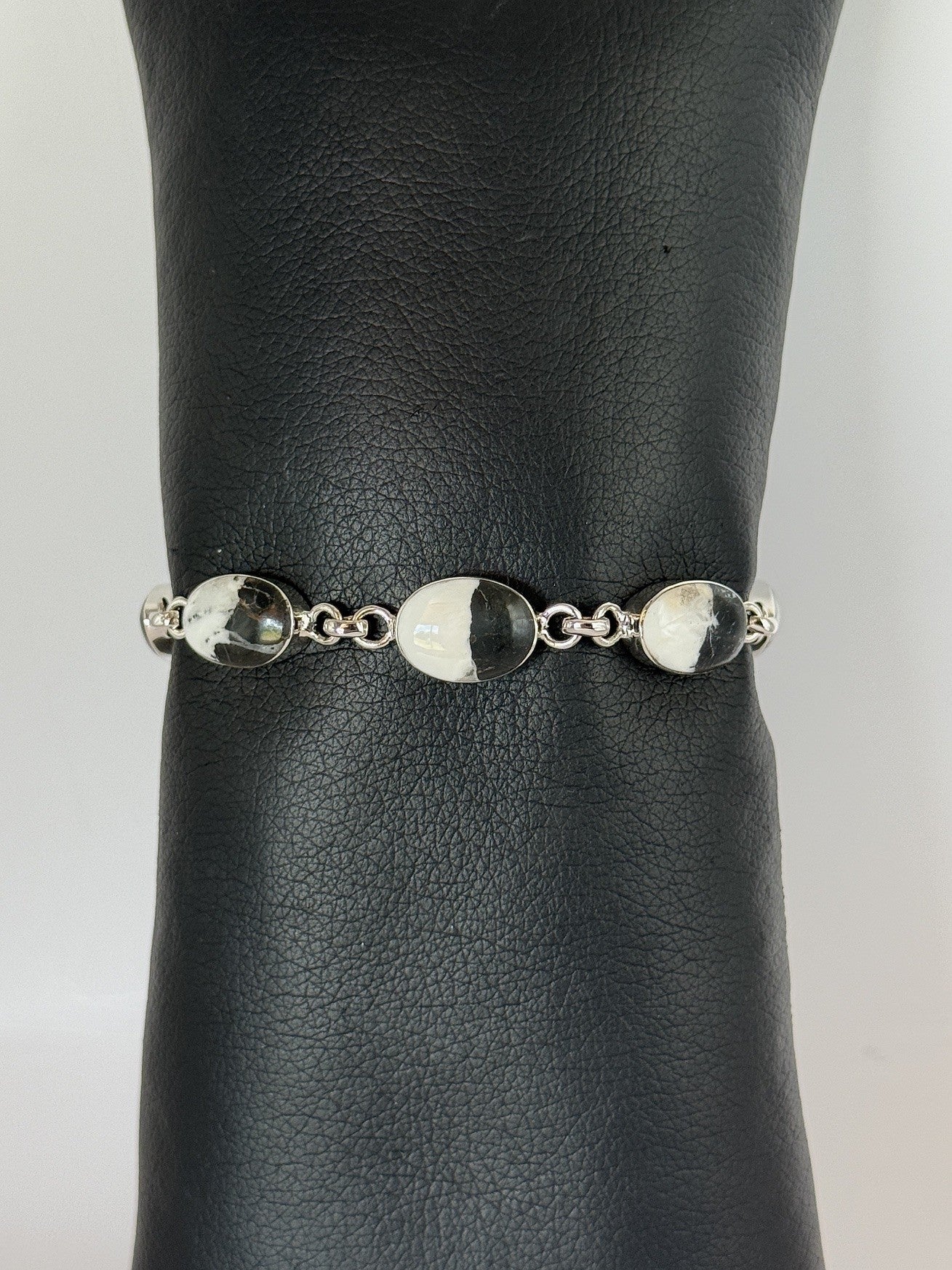 White Buffalo & Sterling Silver Bracelet