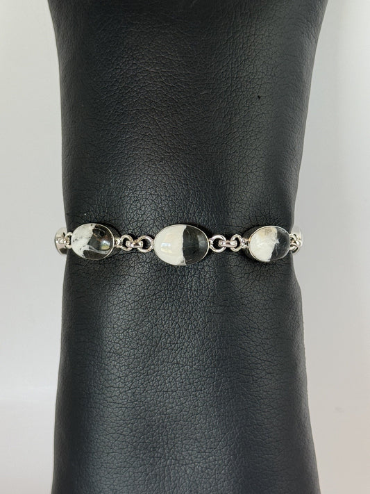White Buffalo & Sterling Silver Bracelet