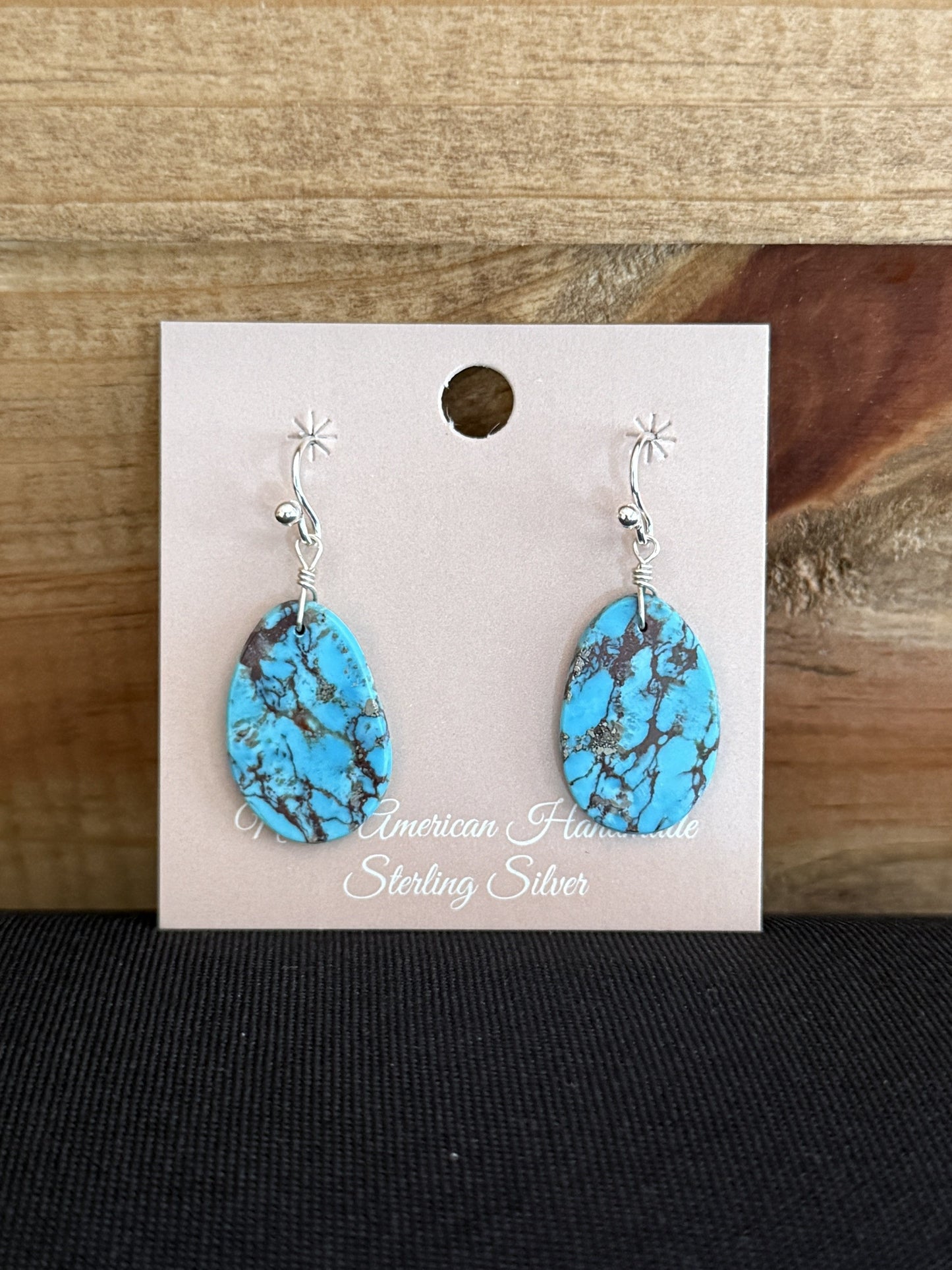Turquoise & Sterling Silver Slab Dangle Earrings