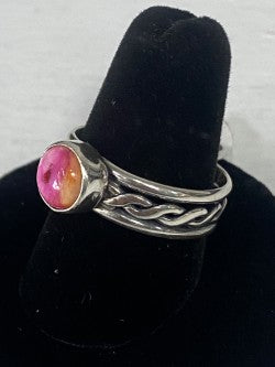 Pink Dahlia Jasper & Sterling Silver Ring