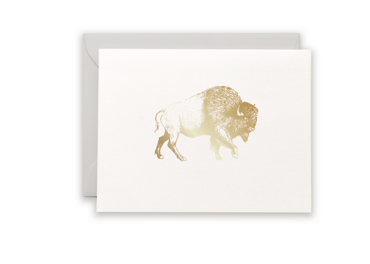 Gold Buffalo Bison Foil Greeting Card