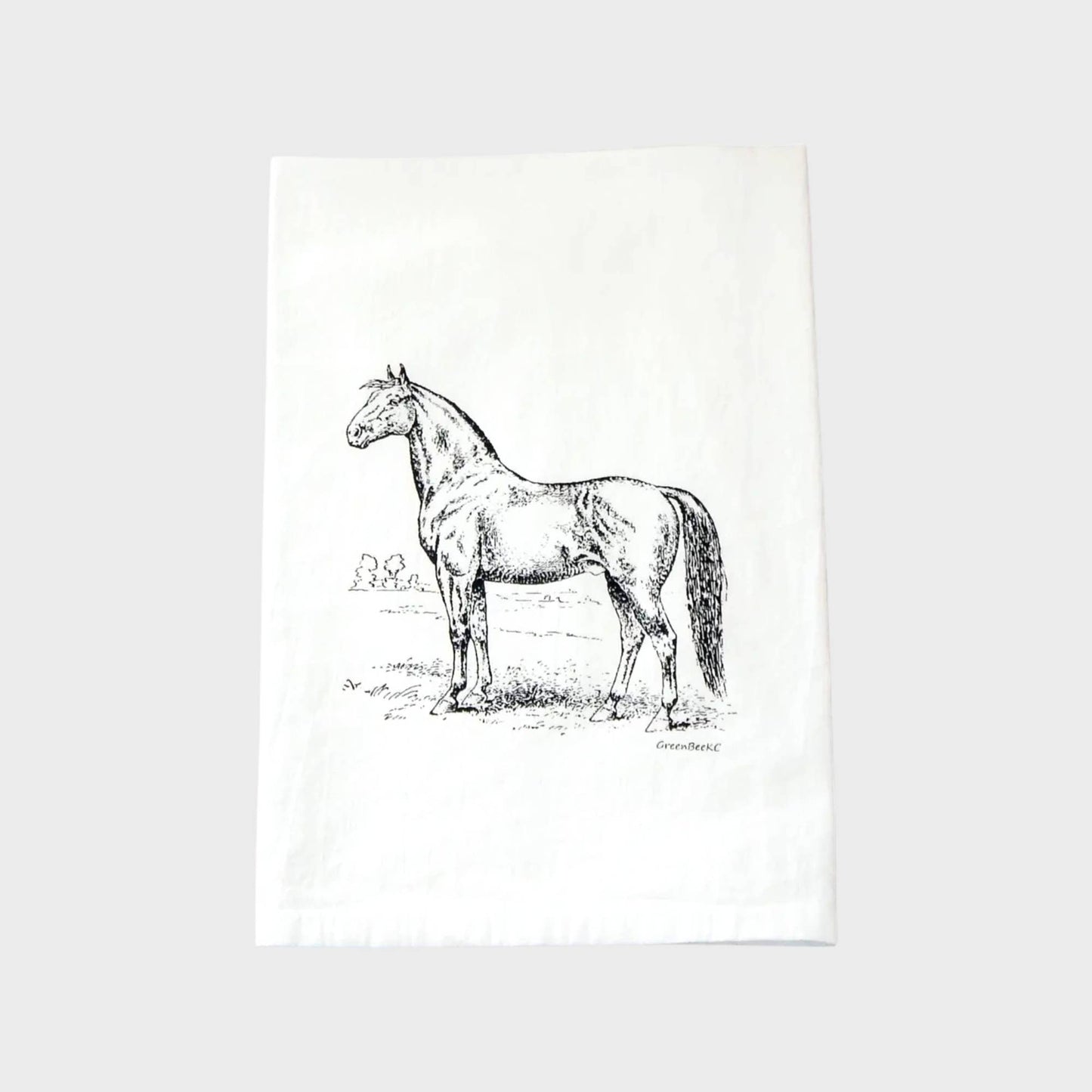 Horse Kitchen Towel | Tea Towels | Flour Sack Dish Towels: Black